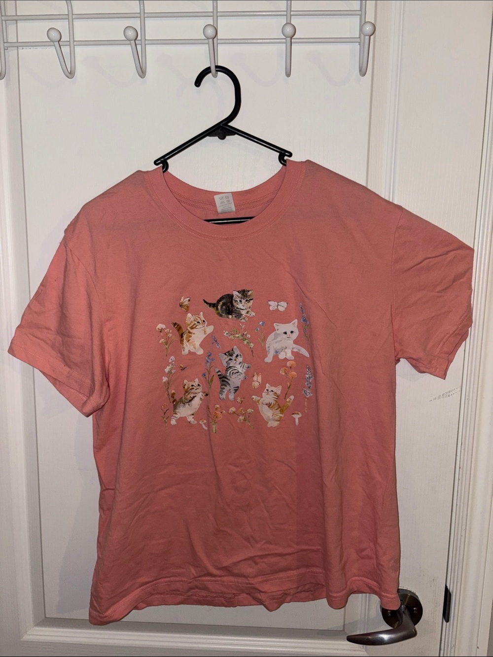 Pink Cat Print Small Pets Tee